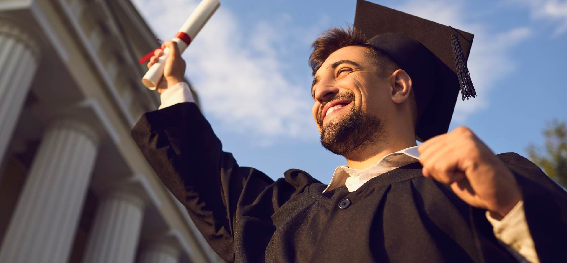 Graduate celebrating